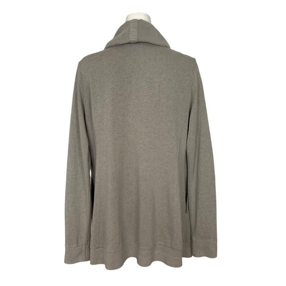 AllSaints Dahlia Marl Sweatshirt Cardigan L Gray Long Sleeve Open Front Pockets - Picture 2 of 11